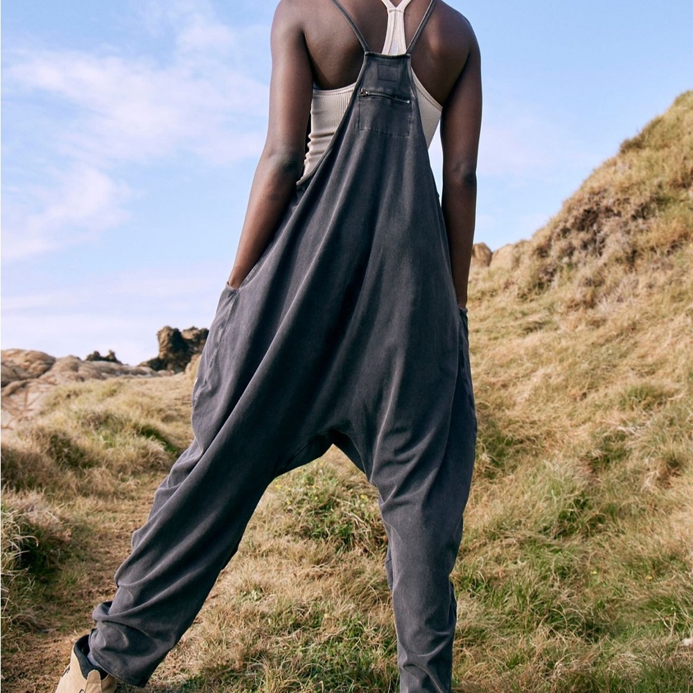 Washed black Free People hot shot jumpsuit